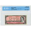Image 1 : 1954 Canadian 2 dollar bill - Beattie/Rasminsky - Prefix P/U 5498704 - CCCS graded AU-55