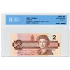 Image 1 : 1986 Canadian 2 dollar bill - Thiessen/Crow - Prefix EGR 0959494 - CCCS graded UNC-64