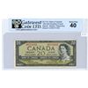 Image 1 : 1954 Canadian 20 dollar bill - Beattie/Rasminsky - Prefix G/W 0713192 - GWC graded EF-40