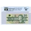 Image 1 : 1991 Canadian 20 dollar bill - Thiessen/Crow - Prefix AIC 7930633 - GWC graded AU-50