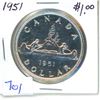 Image 1 : 1951, one dollar silver coin