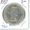 1957, one dollar silver coin