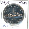 1959, one dollar silver coin