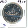 Image 1 : 1960, one dollar silver coin