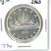 Image 1 : 1963, one dollar silver coin