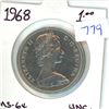 Image 1 : 1968 one dollar silver coin