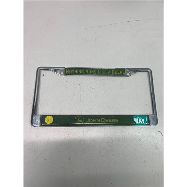 John Deere License plate cover