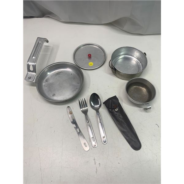 Camping pot, plate, cup,spoon,fork and knife