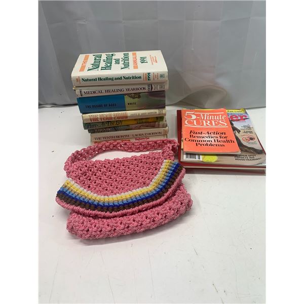 Bag of books and crochet purse