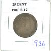Image 1 : 1907 Canadian 25 cent silver coin