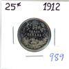 Image 1 : 1912 Canadian 25 cent silver coin