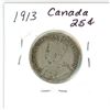 Image 2 : 1913 Canadian 25 cent silver coin
