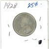 Image 2 : 1928 Canadian 25 cent silver coin