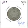 Image 1 : 1930 Canadian 25 cent silver coin