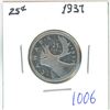 Image 1 : 1937 Canadian 25 cent silver coin