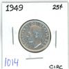 Image 1 : 1949 Canadian 25 cent silver coin