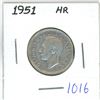 Image 1 : 1951 Canadian 25 cent silver coin