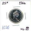 Image 1 : 1966 Canadian 25 cent silver coin
