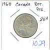 Image 1 : 1968 Canadian 25 cent coin