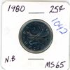 Image 1 : 1980 Canadian 25 cent coin