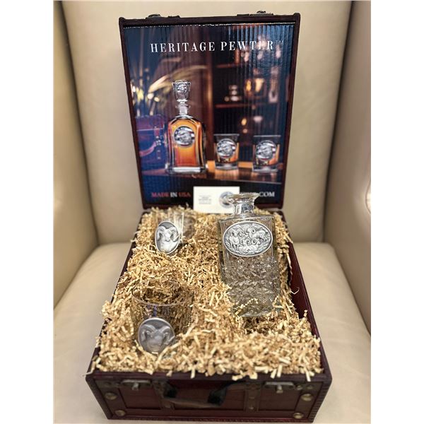 Heritage Silver Pewter Whiskey Set