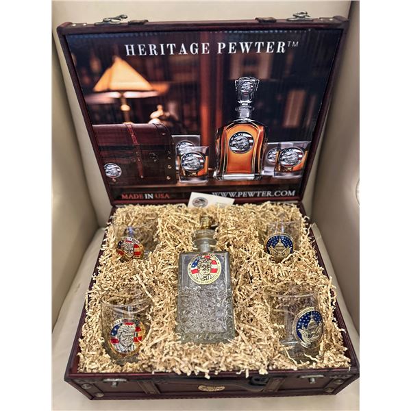 Heritage Pewter Trump Whiskey Glass Set