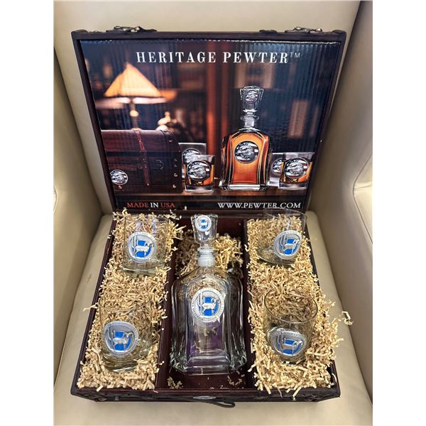 ADSS Decanter Glass Set by Heritage Pewter