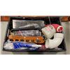 Image 1 : TRAY OF SHOP SUPPLIES - NEWDOOR MORTISS KIT, STUD FINDERS, ETC