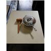 Image 1 : HEAVY HAMMERED PAN WITH LID AND VINTAGE WOODEN TENDERIZER