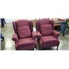 Image 1 : PAIR OF QUEEN ANNE WINGBACK RECLINER CHAIRS