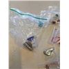 Image 7 : TRAY OF ASSORTED EASTER JEWELLERY AND COLLECTIBLES, BEADS, AND ROSEWOOD JEWELLERY BOWL