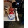 Image 2 : 2 BOXES OF WOOD COLLECTIBLES, OIL LAMP AND MORE