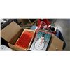 Image 3 : LARGE LOT OF CHRISTMAS DECOR AND 4FT PRE LIT TREE