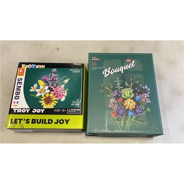 2 NEW SEALED LEGO STYLE FLOWER BOUQUET