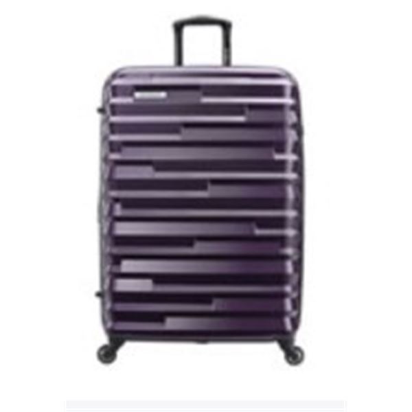 AS NEW SAMSONITE EVOA SPINNER CARRY ON LUGGAGE - PURPLE - RETAIL $269