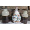 Image 1 : Qty 2 Ceramic & 1 Porcelain Vases or Decanters w/ Maker's Marks, Misc Sizes