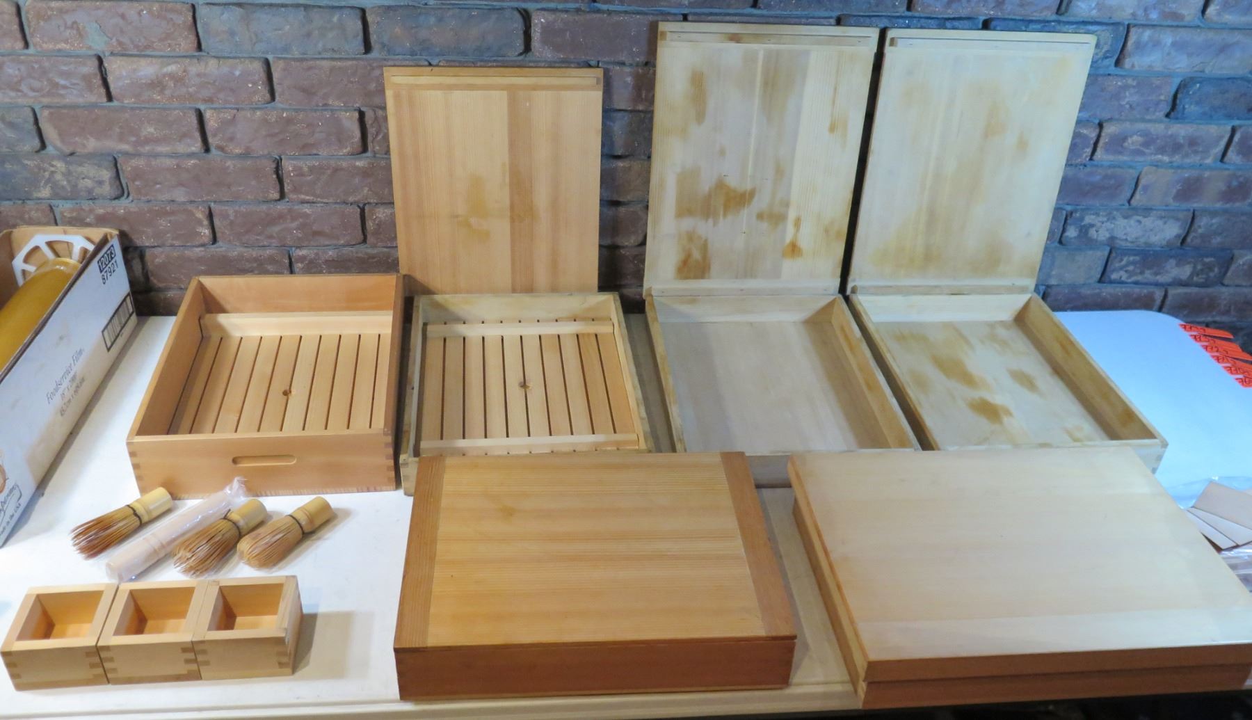 Multiple Boxes, Racks, Chasen Brushes, etc