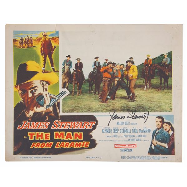 James Stewart Signed Man from Laramie Lobby Card.