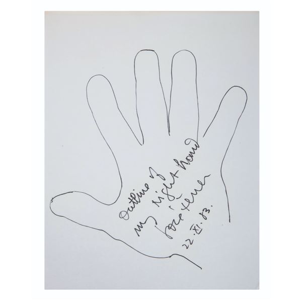 A Signed Hand Outline by Jose Ferrer.