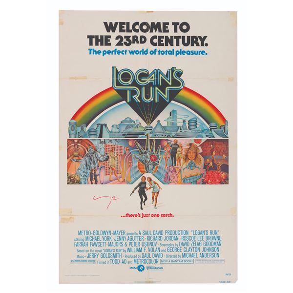 Logan's Run One Sheet Poster Signed by Michael York.