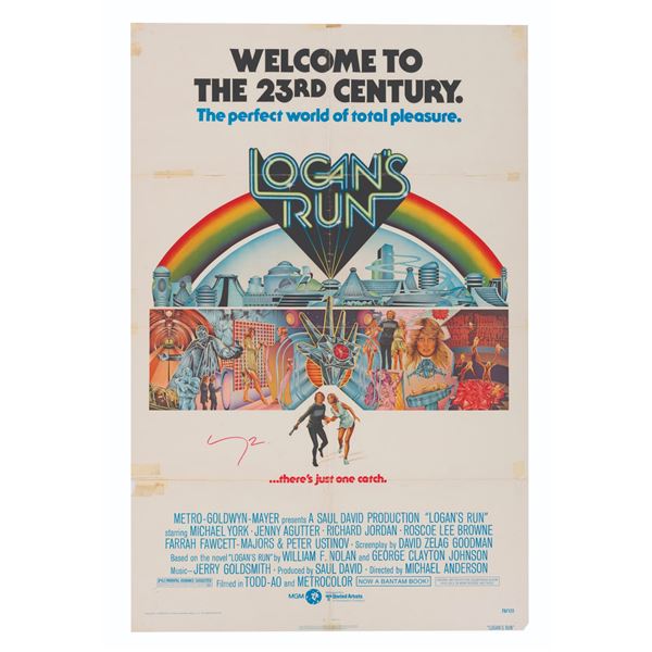 Logan's Run One Sheet Poster Signed by Michael York.