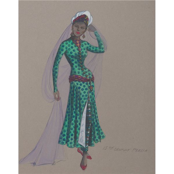 A 15th Century Persia Green Costume Concept.