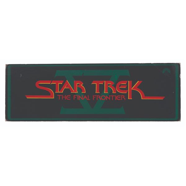 A Star Trek V: The Final Frontier Parking Placard.