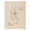 Image 1 : A Mark Evanier Signed Drawing of Bugs Bunny.