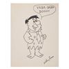 Image 1 : A Volus Jones Signed Drawing of Fred Flintstone.
