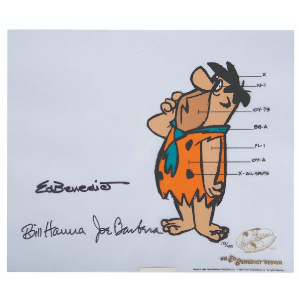 A Multi-Signed Limited Edition Cel of Fred Flintstone.