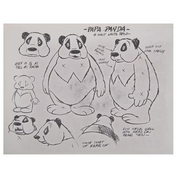 A Walter Lantz Papa Panda Model Sheet.