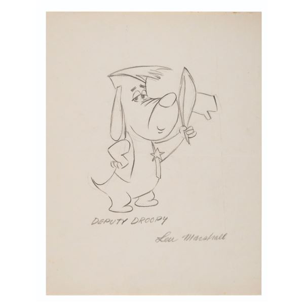 A Lew Marshall Signed Drawing of Deputy Droopy.