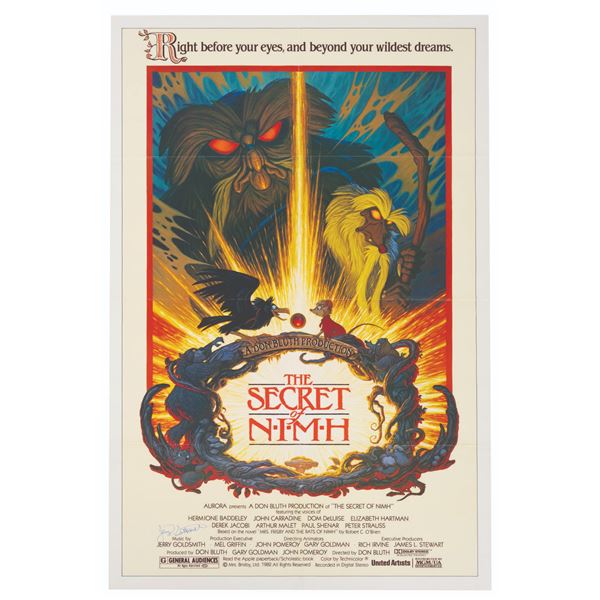 A Jerry Goldsmith Signed Secret of NIMH Poster.