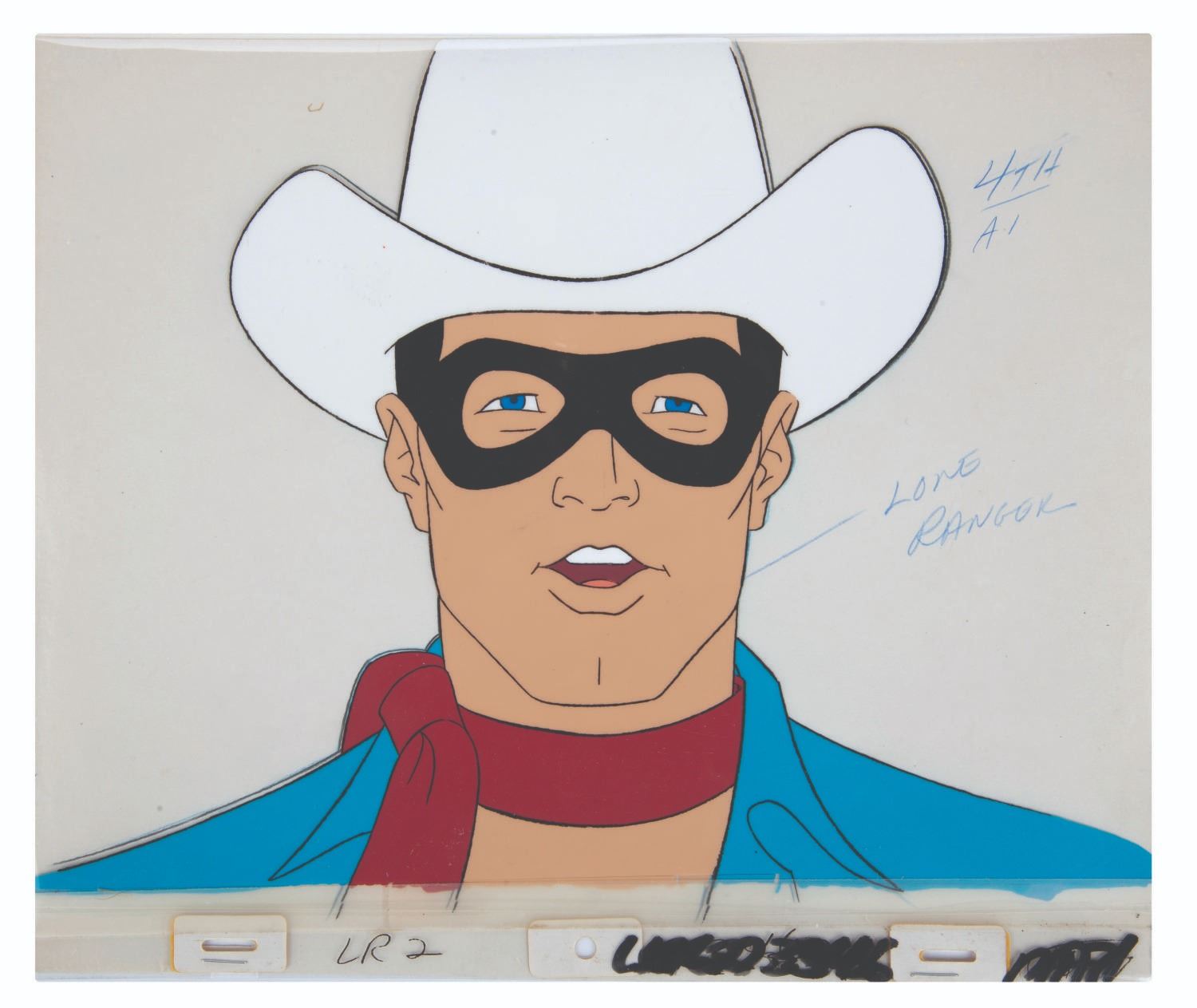 Draw Loner Ranger Original Production Cels & Drawing of The Lone Ranger.